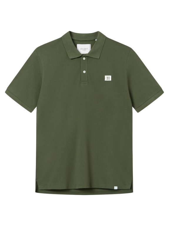 Les Deux Piece Polo t-shirt - Olive Night/Ivory-Burgundy